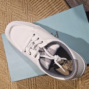 Men's White Canvas Lace-Up Casual Shoes